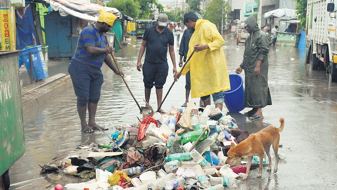Plastic waste largely choked drainage flow in 32 wards in Vijayawada